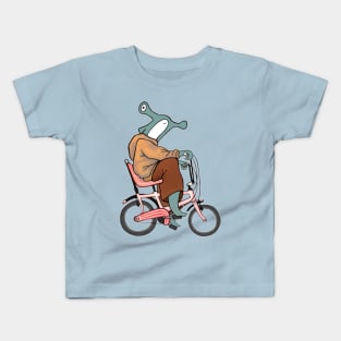 Hammerhead Shark Ridding a Banana Bike Kids T-Shirt